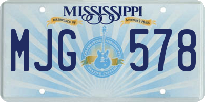 MS license plate MJG578