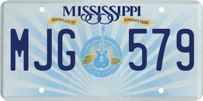 MS license plate MJG579