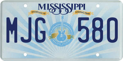 MS license plate MJG580