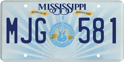 MS license plate MJG581