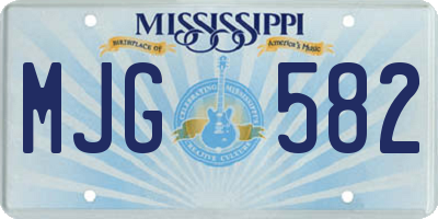 MS license plate MJG582