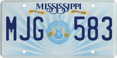 MS license plate MJG583