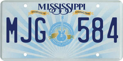 MS license plate MJG584