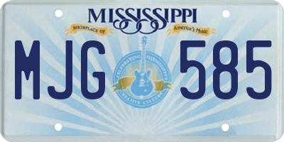 MS license plate MJG585