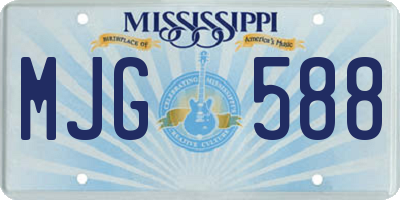 MS license plate MJG588