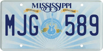 MS license plate MJG589