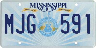 MS license plate MJG591