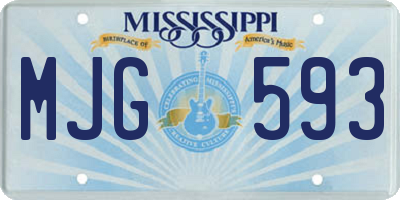MS license plate MJG593