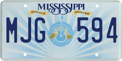 MS license plate MJG594