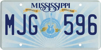 MS license plate MJG596