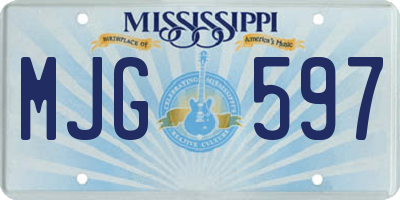 MS license plate MJG597
