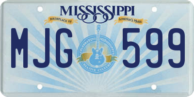 MS license plate MJG599