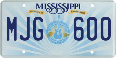 MS license plate MJG600