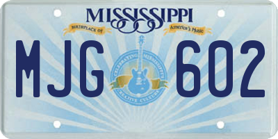 MS license plate MJG602