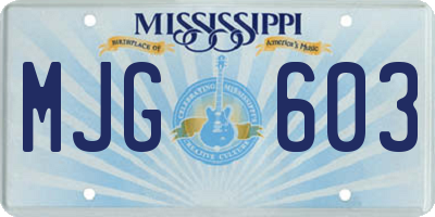 MS license plate MJG603