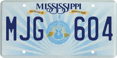 MS license plate MJG604
