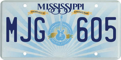 MS license plate MJG605