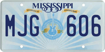 MS license plate MJG606
