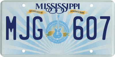 MS license plate MJG607