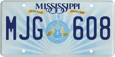 MS license plate MJG608