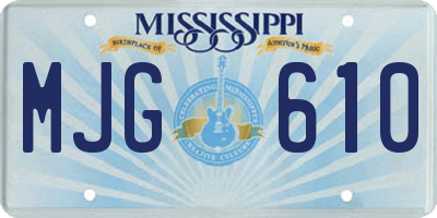 MS license plate MJG610