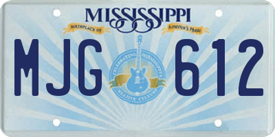MS license plate MJG612