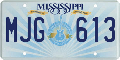 MS license plate MJG613