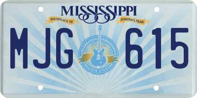 MS license plate MJG615