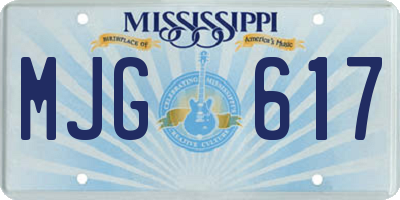 MS license plate MJG617