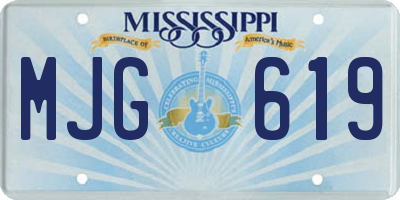 MS license plate MJG619