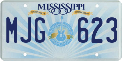 MS license plate MJG623