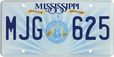 MS license plate MJG625