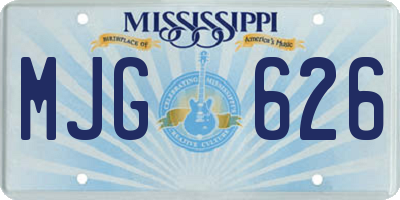 MS license plate MJG626