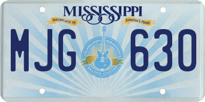 MS license plate MJG630