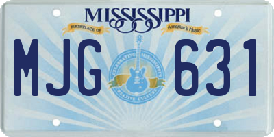 MS license plate MJG631