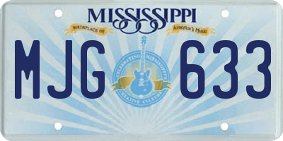 MS license plate MJG633