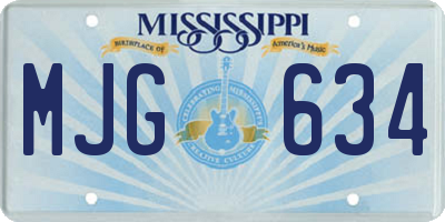 MS license plate MJG634