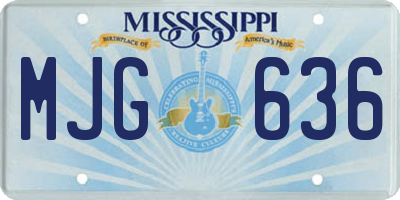 MS license plate MJG636