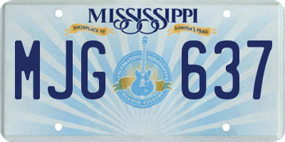 MS license plate MJG637