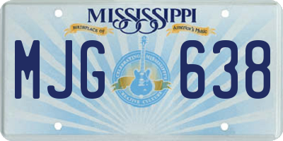 MS license plate MJG638