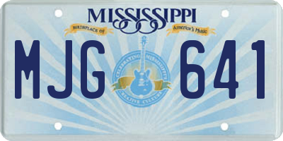 MS license plate MJG641