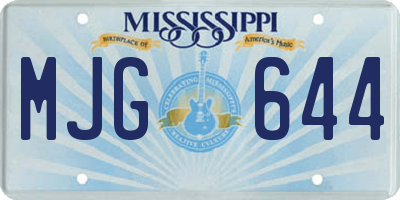 MS license plate MJG644