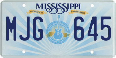 MS license plate MJG645