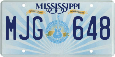 MS license plate MJG648