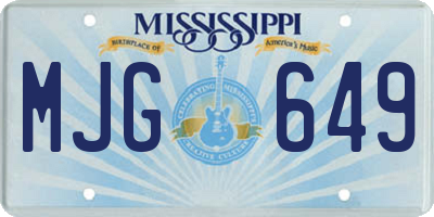 MS license plate MJG649