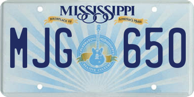 MS license plate MJG650