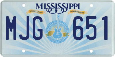 MS license plate MJG651