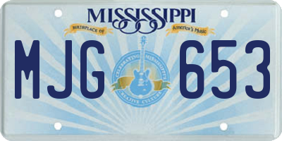 MS license plate MJG653