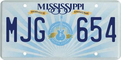 MS license plate MJG654