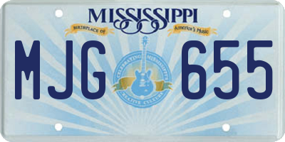 MS license plate MJG655